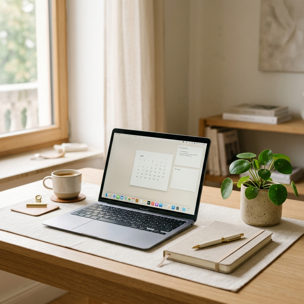 Office desk with AI tools